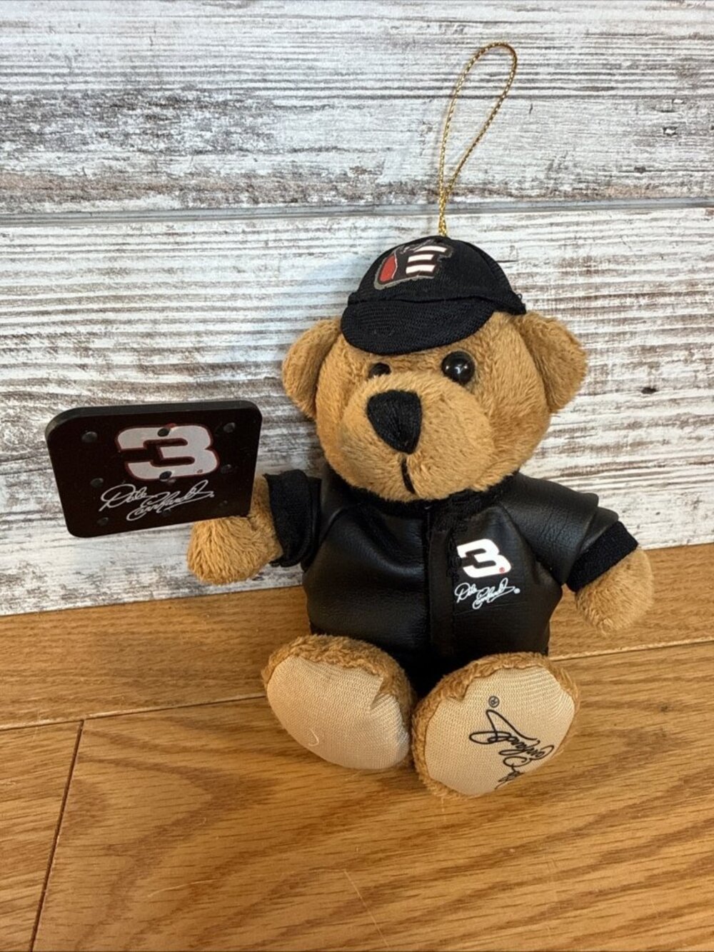 DALE EARNHARDT #3 PLUSH BEAR  CHRISTMAS ORNAMENT NASCAR TREVCO